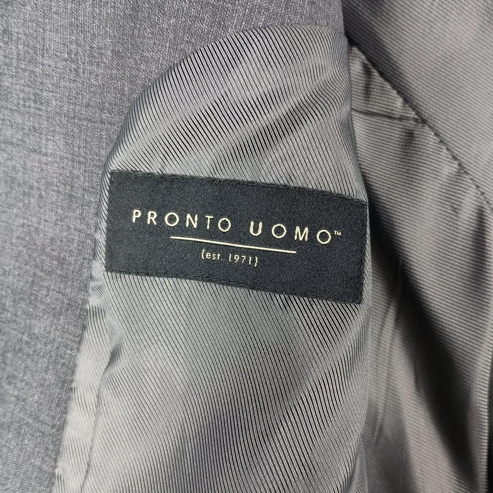 Pronto Uomo Blazer 42 Long Mens Gray Wool Blend Two Button Blazer
